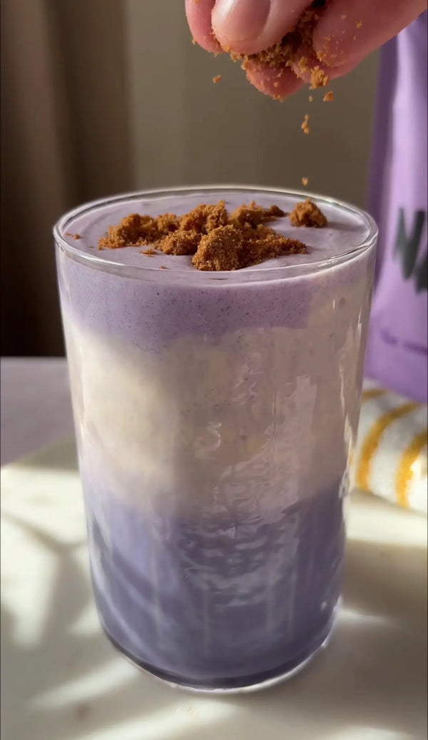 Ube latte biscoff