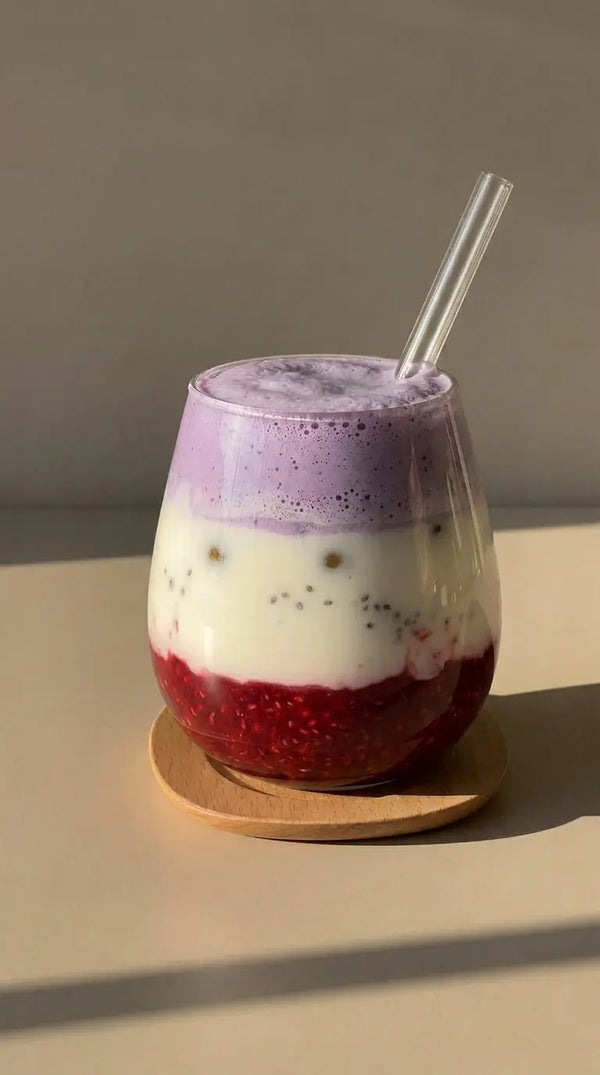 Ube latte framboise